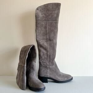 Vince Camuto Jorshie Suede Brown Sable Lug Sole Over The Knee Tall Boots 6.5